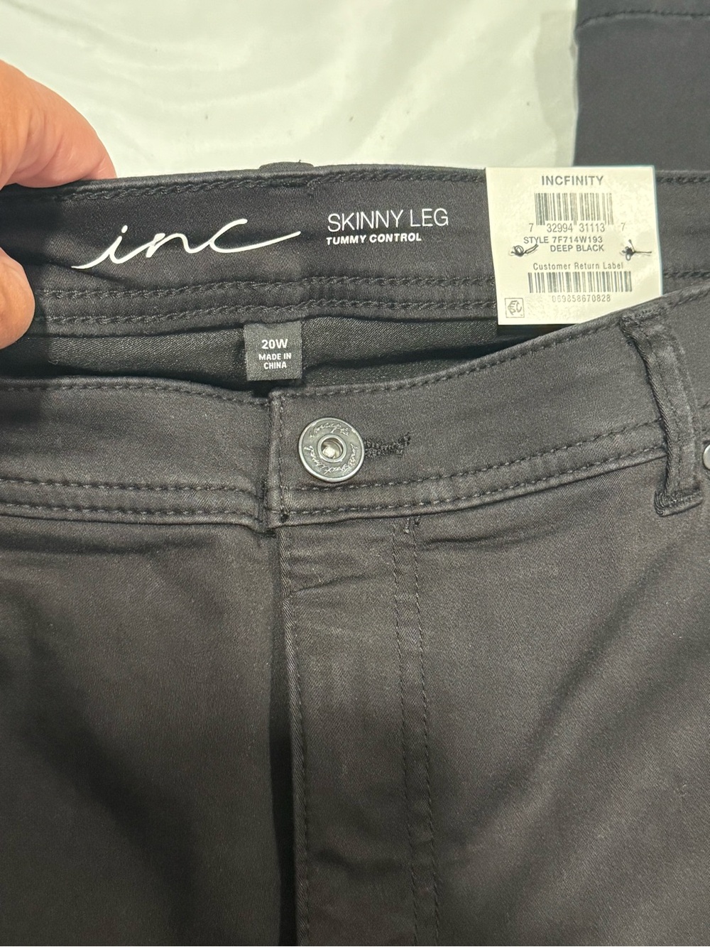 NWT INC plus black jeans, tummy control 20w - Picture 2 of 5